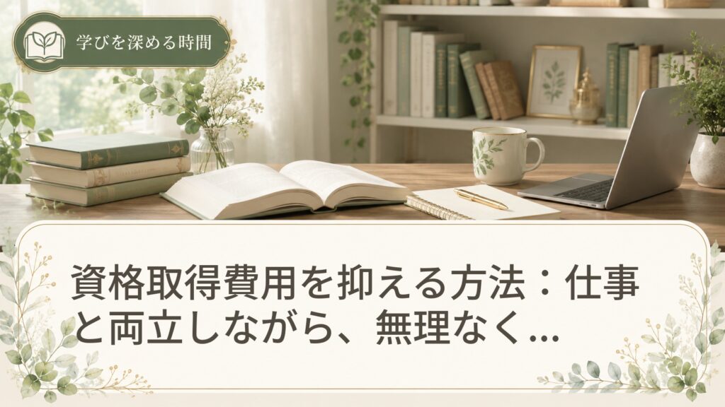 資格取得費用を抑える方法：仕事と両立しながら、無理なく学ぶためのヒント