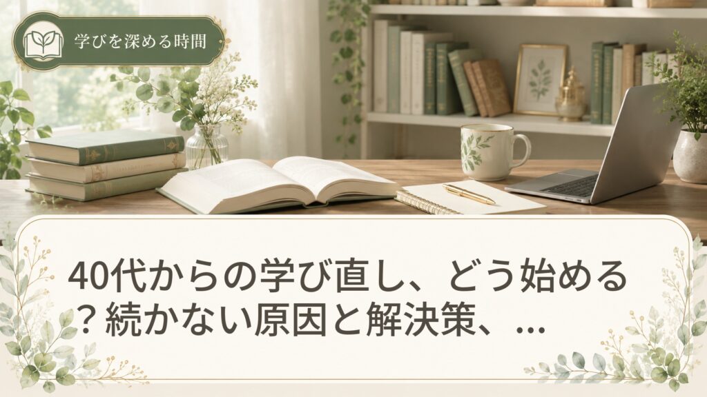 40代からの学び直し、どう始める？続かない原因と解決策、資格取得までを完全ガイド