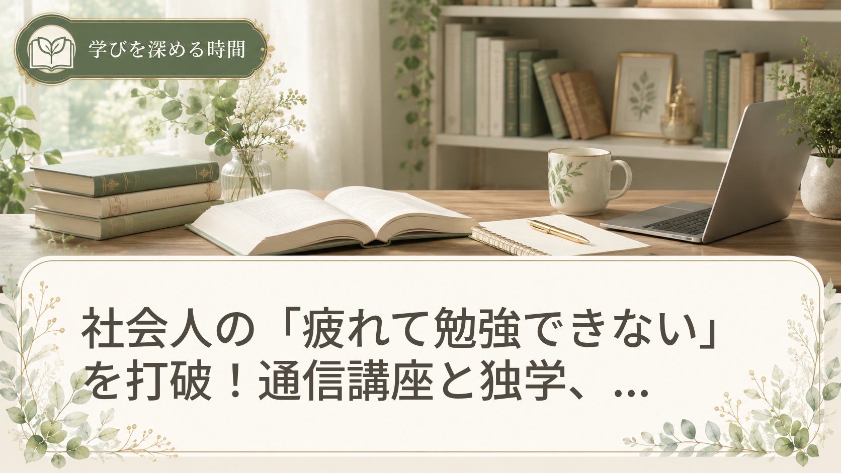 社会人の「疲れて勉強できない」を打破！通信講座と独学、どっちが合う？費用と続け方の実情