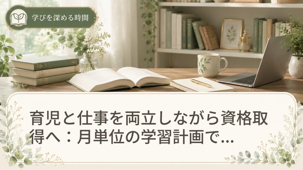 育児と仕事を両立しながら資格取得へ：月単位の学習計画で、無理なくゴールを目指す方法