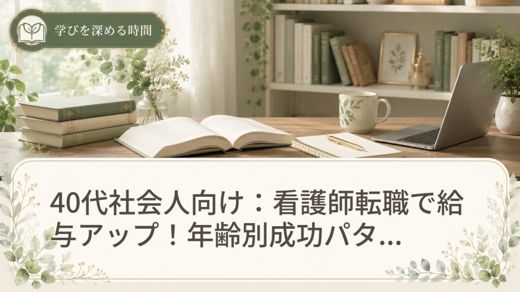 40代社会人向け：看護師転職で給与アップ！年齢別成功パターン3種