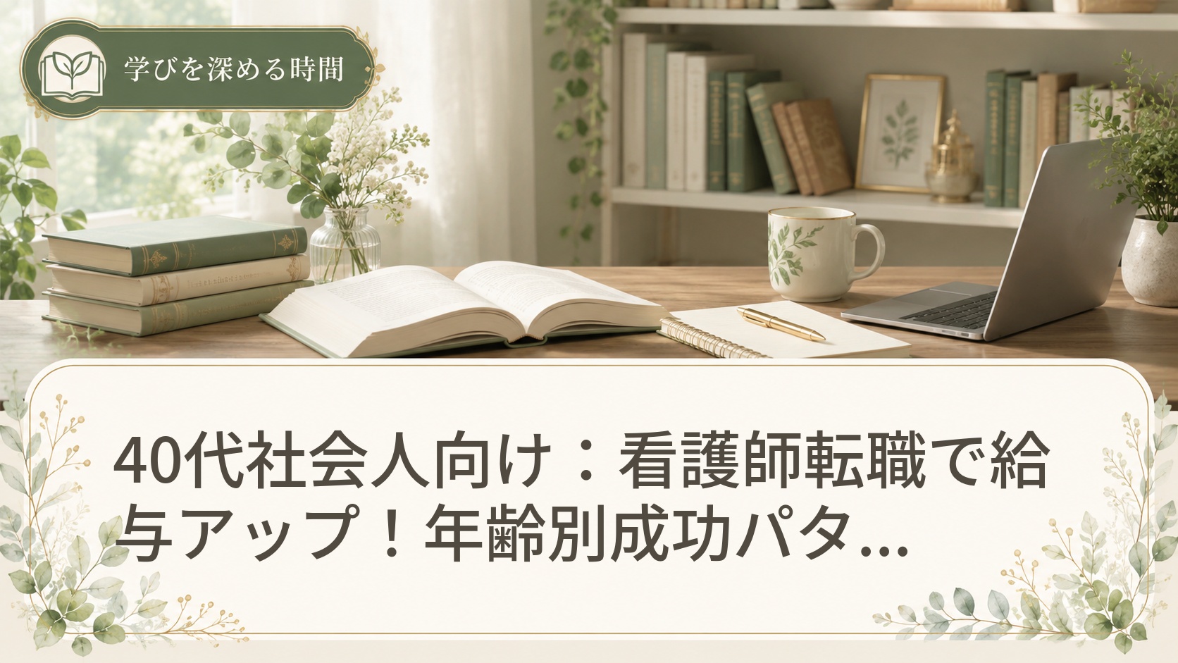 40代社会人向け：看護師転職で給与アップ！年齢別成功パターン3種