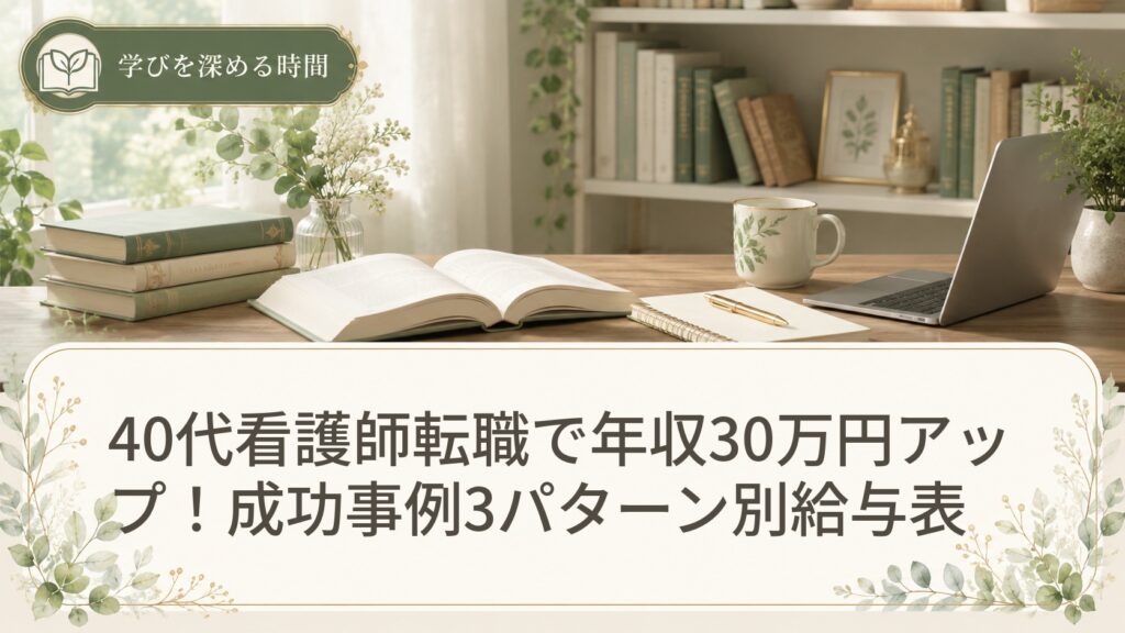 40代看護師転職で年収30万円アップ！成功事例3パターン別給与表