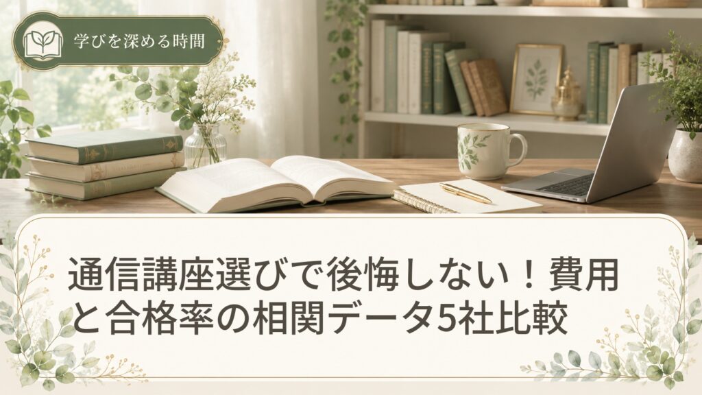 通信講座選びで後悔しない！費用と合格率の相関データ5社比較