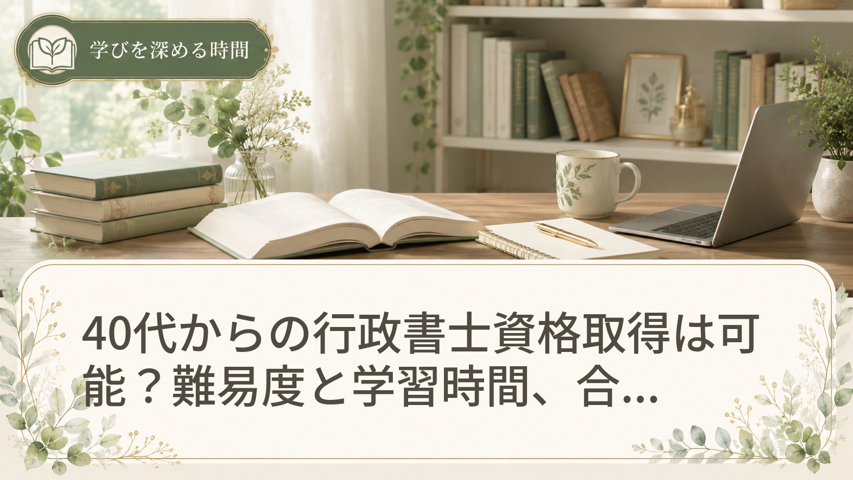 40代からの行政書士資格取得は可能？難易度と学習時間、合格に必要な現実データ
