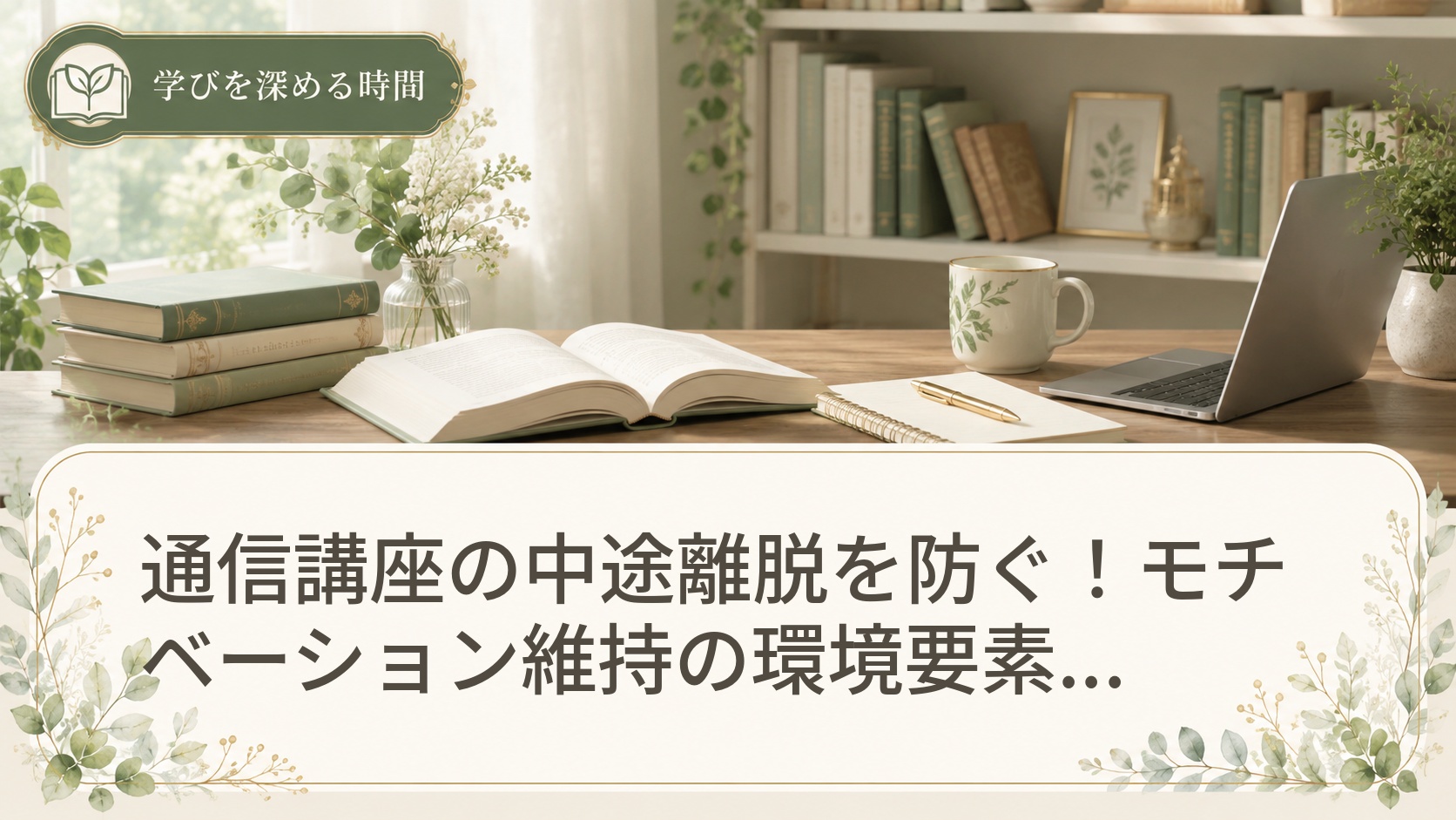 通信講座の中途離脱を防ぐ！モチベーション維持の環境要素3つと講座選びの秘訣