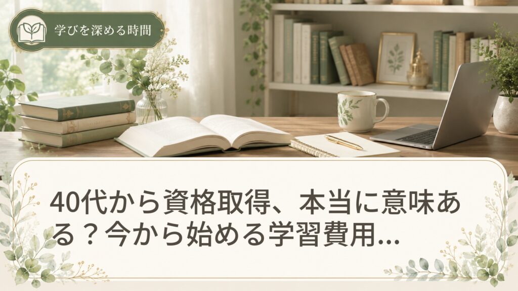 40代から資格取得、本当に意味ある？今から始める学習費用の見極め方と、続け方