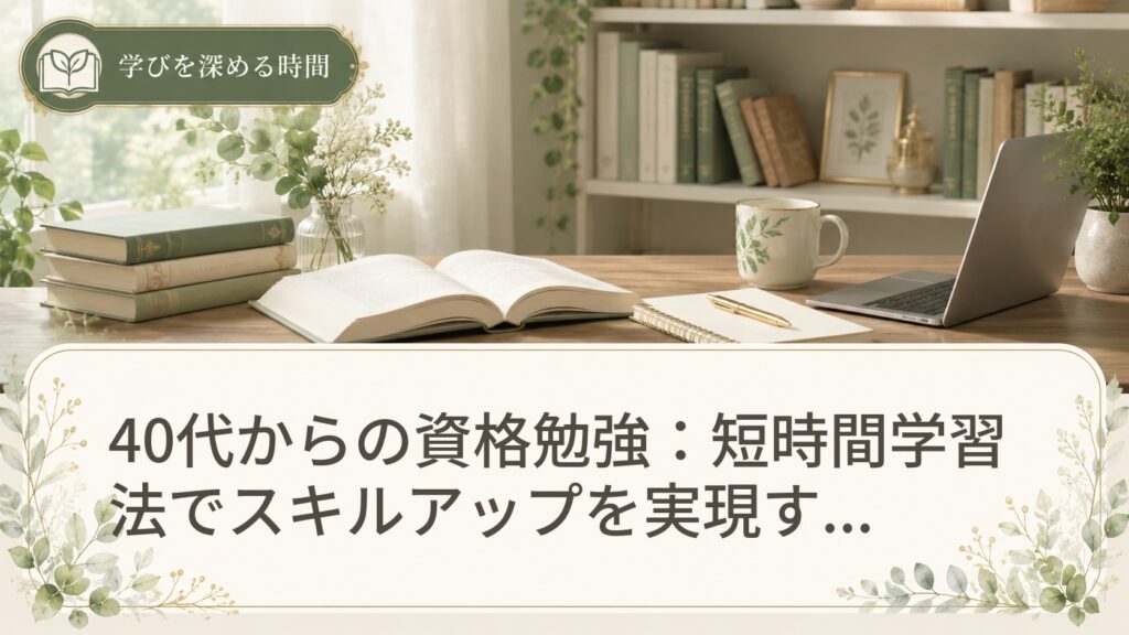 40代からの資格勉強：短時間学習法でスキルアップを実現するには？