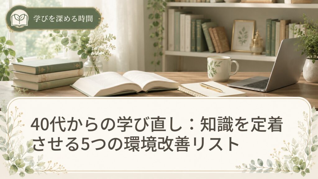 40代からの学び直し：知識を定着させる5つの環境改善リスト