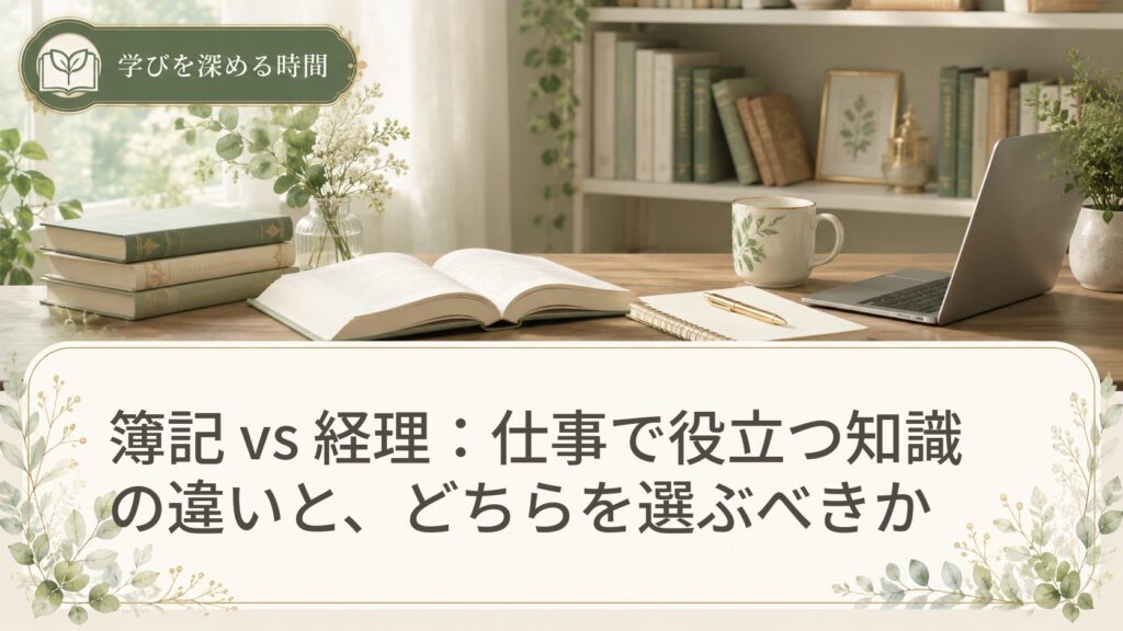 簿記 vs 経理：仕事で役立つ知識の違いと、どちらを選ぶべきか
