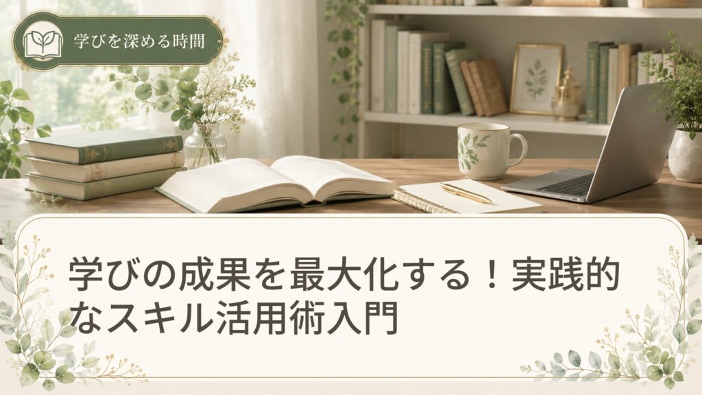 学びの成果を最大化する！実践的なスキル活用術入門