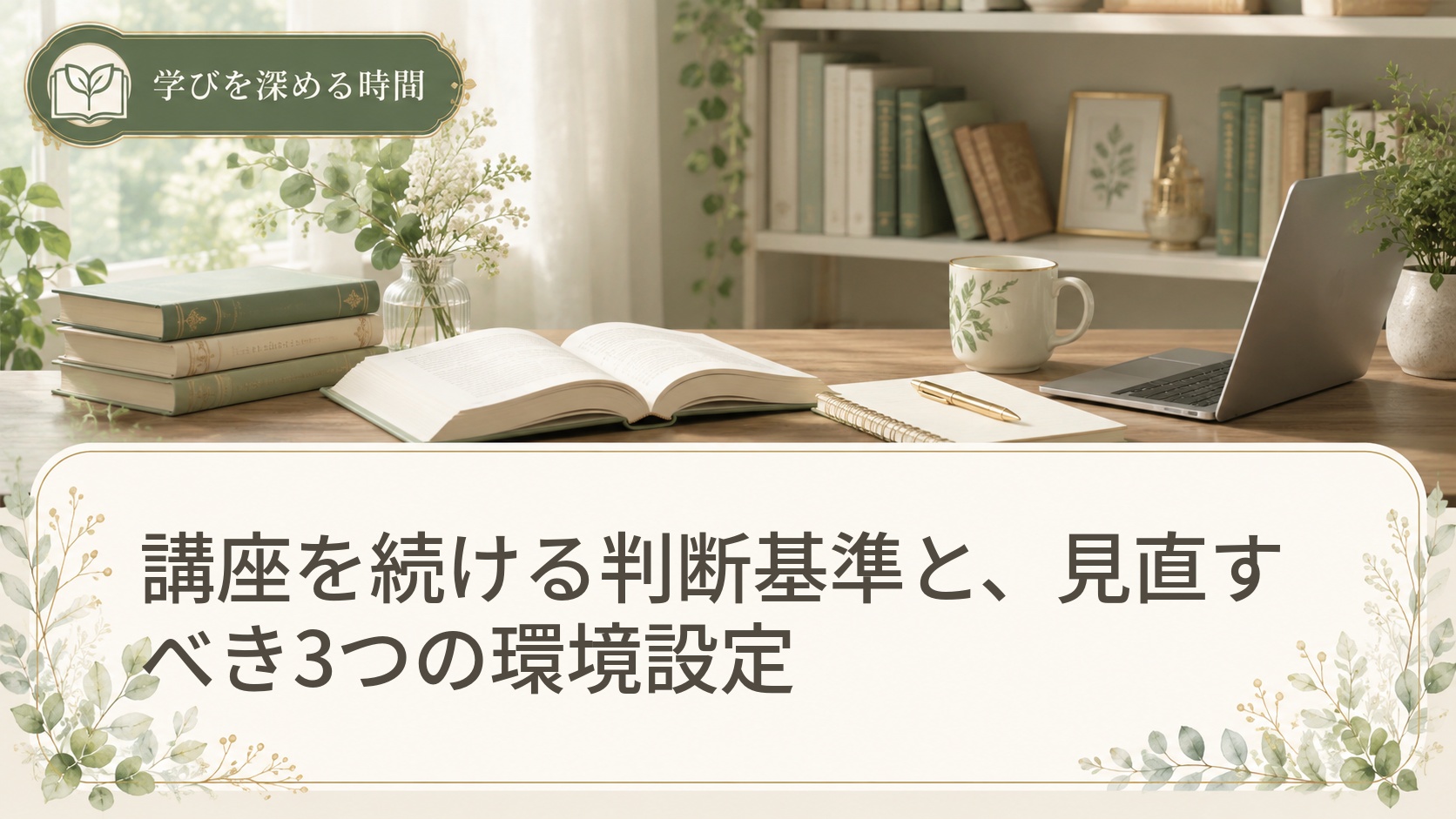 講座を続ける判断基準と、見直すべき3つの環境設定