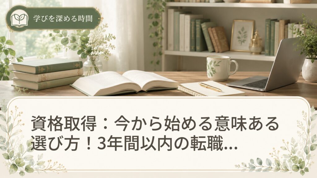 資格取得：今から始める意味ある選び方！3年間以内の転職を見据えた優先度判定
