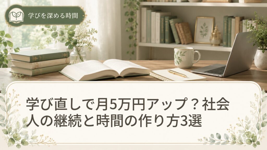 学び直しで月5万円アップ？社会人の継続と時間の作り方3選