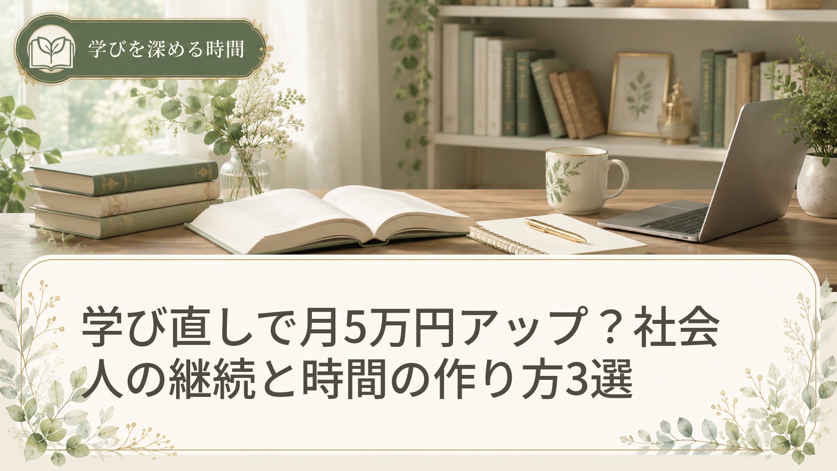 学び直しで月5万円アップ?社会人の継続と時間の作り方3選