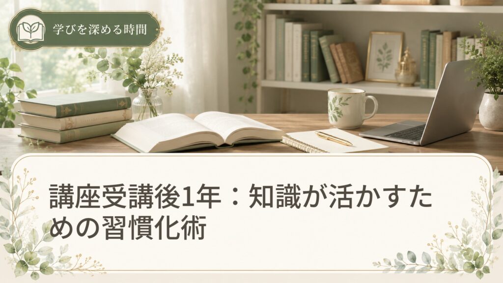 講座受講後1年：知識が活かすための習慣化術