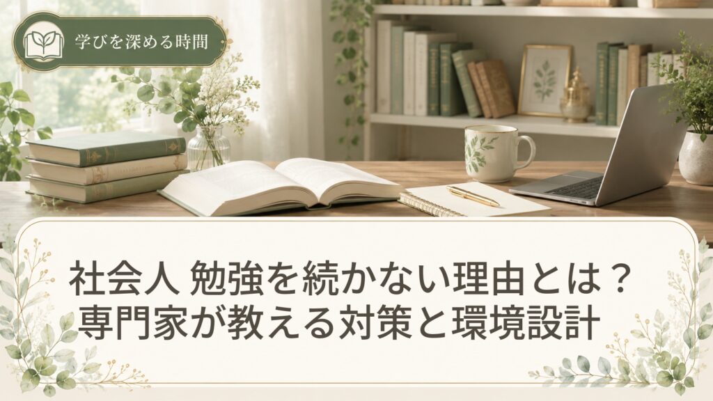 社会人 勉強を続かない理由とは？ 専門家が教える対策と環境設計