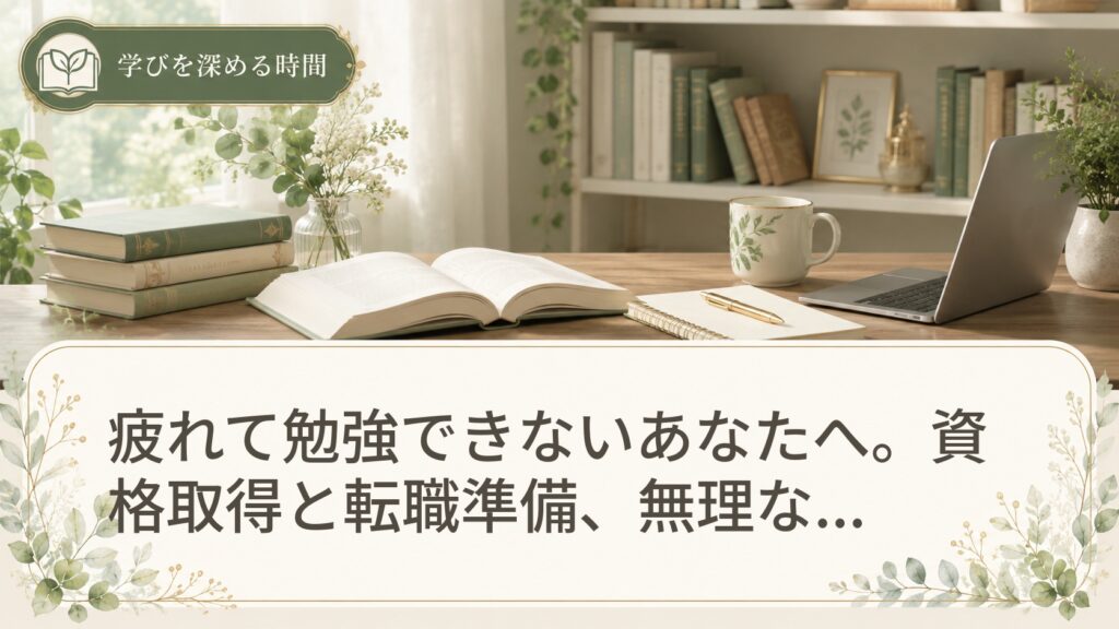 疲れて勉強できないあなたへ。資格取得と転職準備、無理なく進める方法