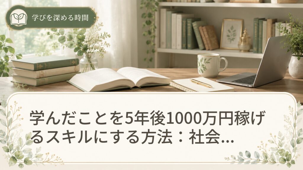学んだことを5年後1000万円稼げるスキルにする方法：社会人向け実践ガイド