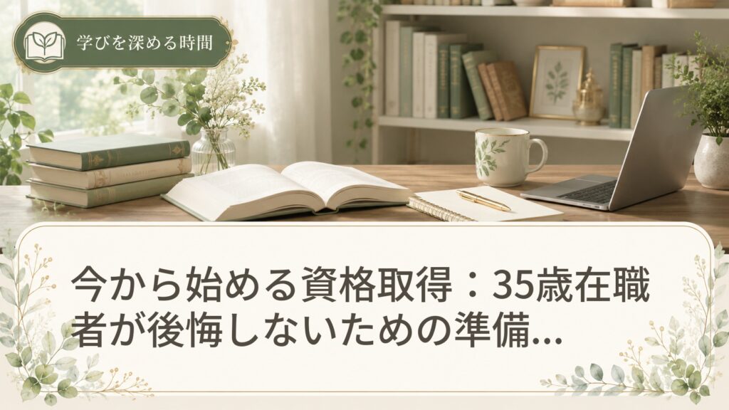 今から始める資格取得：35歳在職者が後悔しないための準備と選択肢