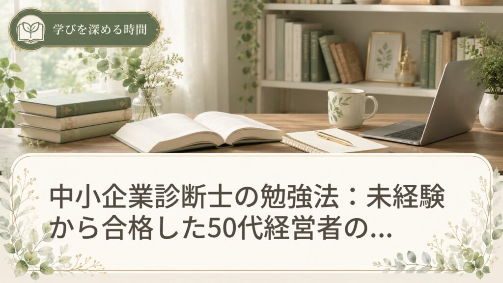 中小企業診断士の勉強法：未経験から合格した50代経営者の軌跡と収入アップの秘訣