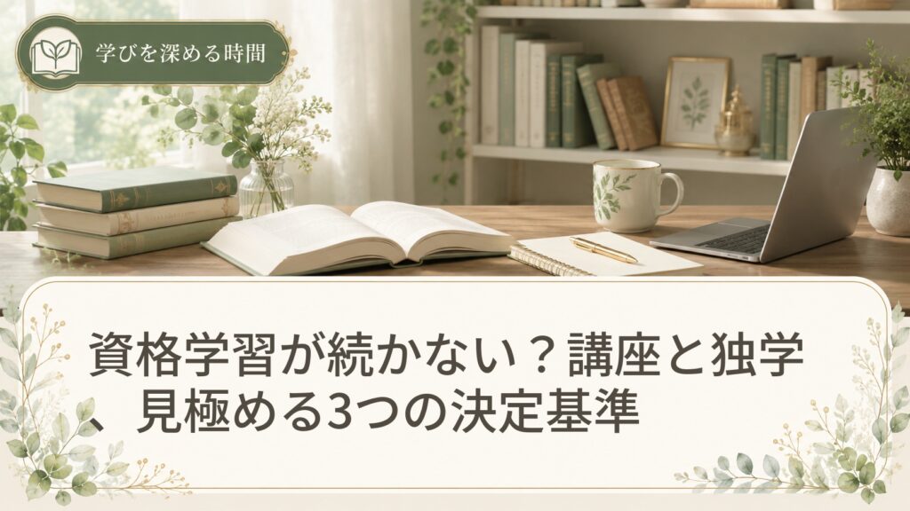 資格学習が続かない？講座と独学、見極める3つの決定基準