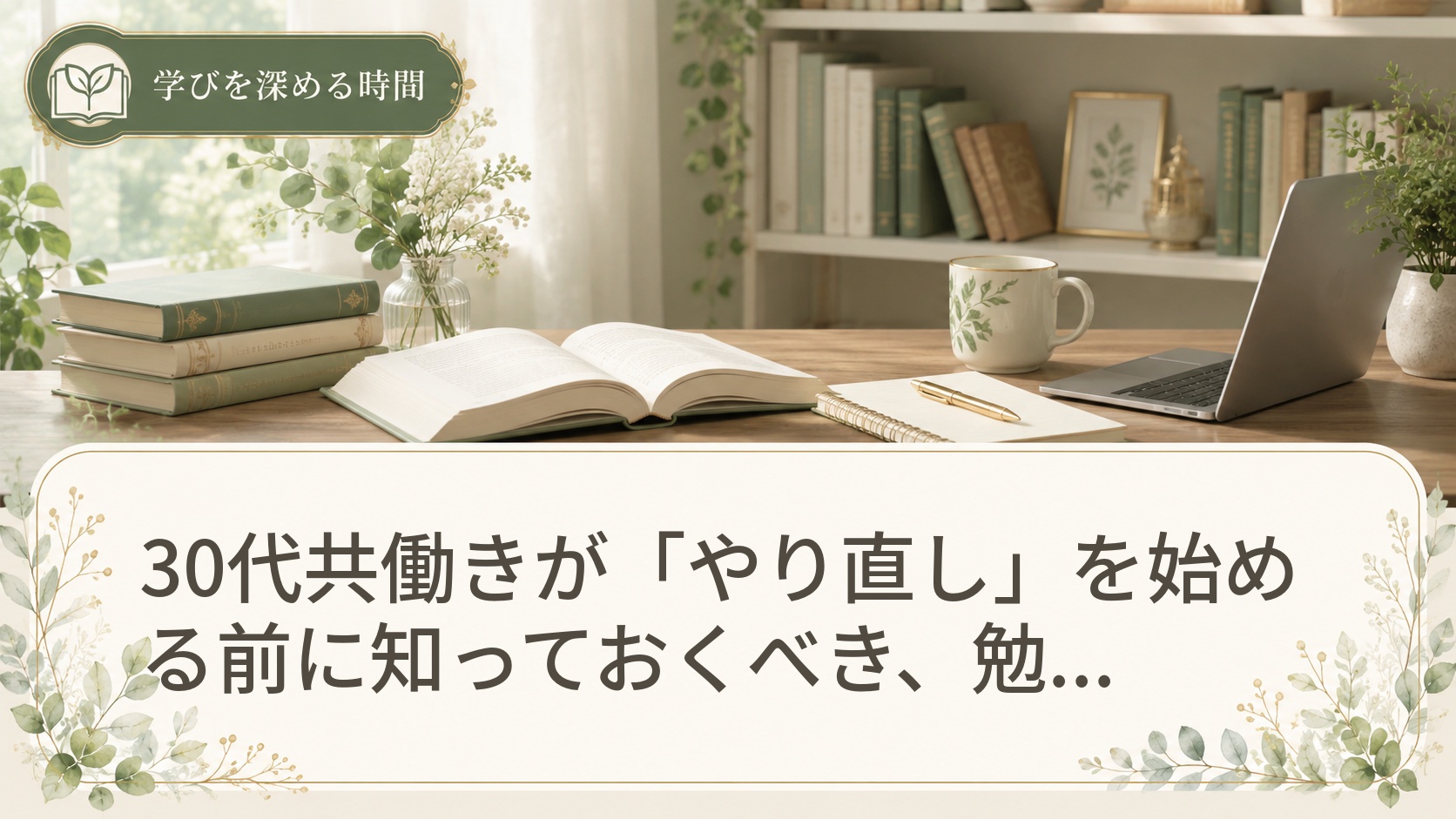 30代共働きが「やり直し」を始める前に知っておくべき、勉強の始め方と税金対策