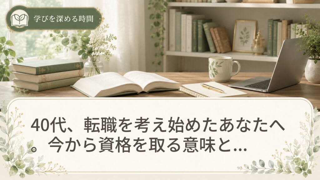 40代、転職を考え始めたあなたへ。今から資格を取る意味とは？【費用と期間のリアルな落とし穴