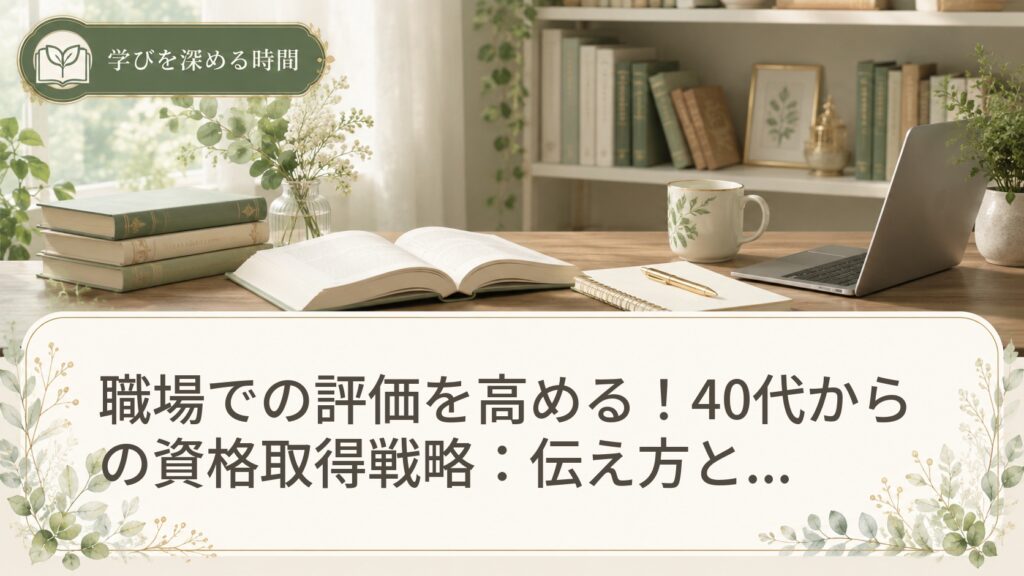 職場での評価を高める！40代からの資格取得戦略：伝え方と継続のコツ