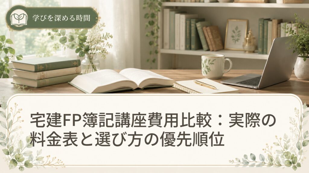 宅建FP簿記講座費用比較：実際の料金表と選び方の優先順位