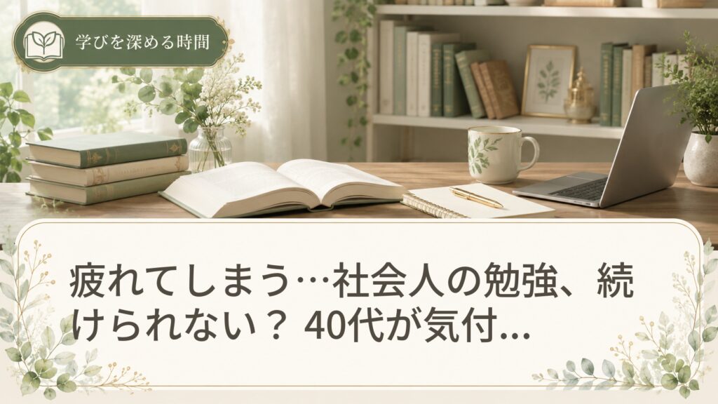 疲れてしまう…社会人の勉強、続けられない？ 40代が気付けば「気づき」と「行動」が変わる３つの習慣