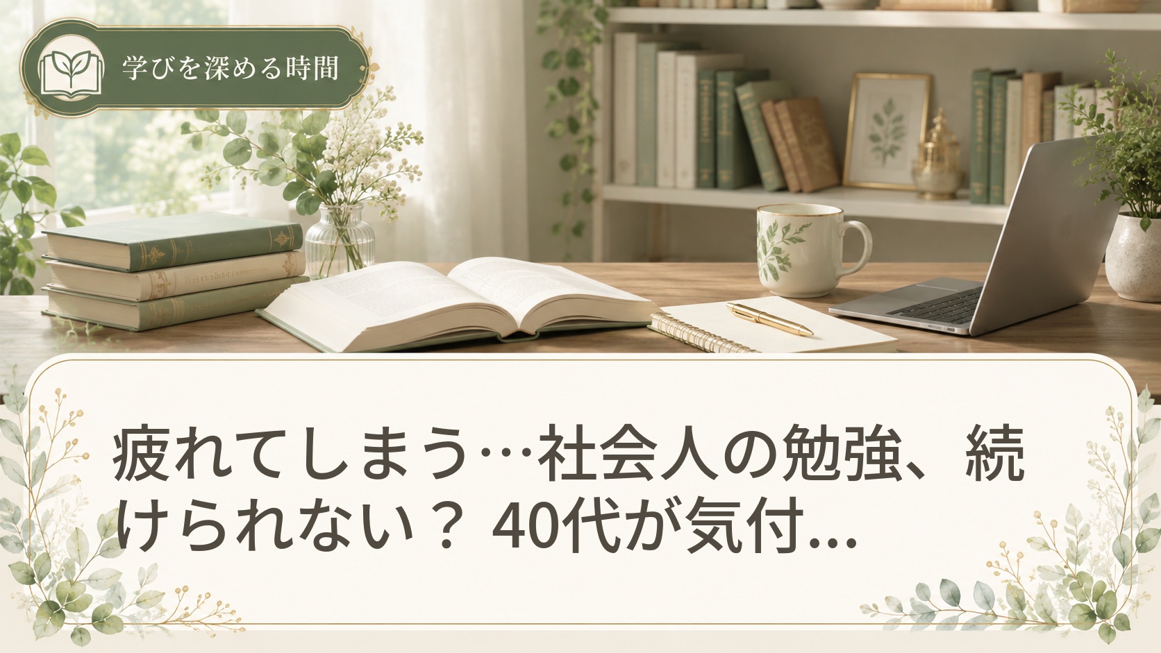 疲れてしまう…社会人の勉強、続けられない? 40代が気付けば「気づき」と「行動」が変わる3つの習慣