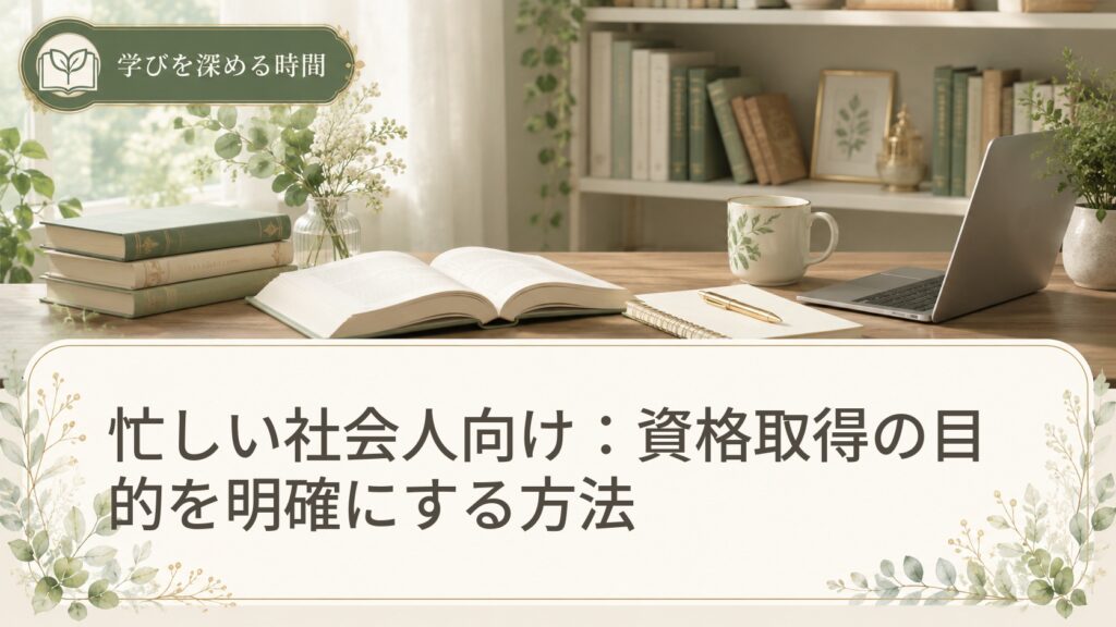 忙しい社会人向け：資格取得の目的を明確にする方法