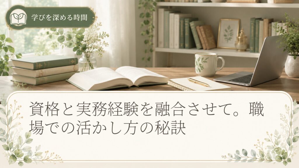 資格と実務経験を融合させて。職場での活かし方の秘訣