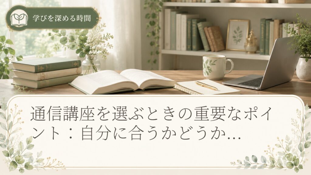 通信講座を選ぶときの重要なポイント：自分に合うかどうか判断する方法